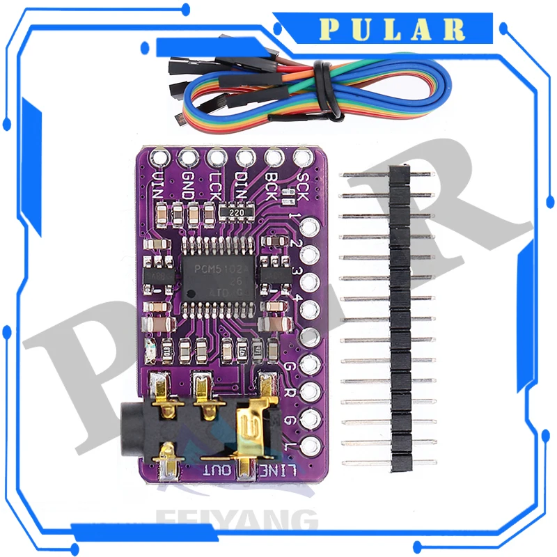 Interface I2S PCM5102A DAC Decoder GY-PCM5102 I2S Player Module For Raspberry Pi pHAT Format Board Digital PCM5102 Audio Board