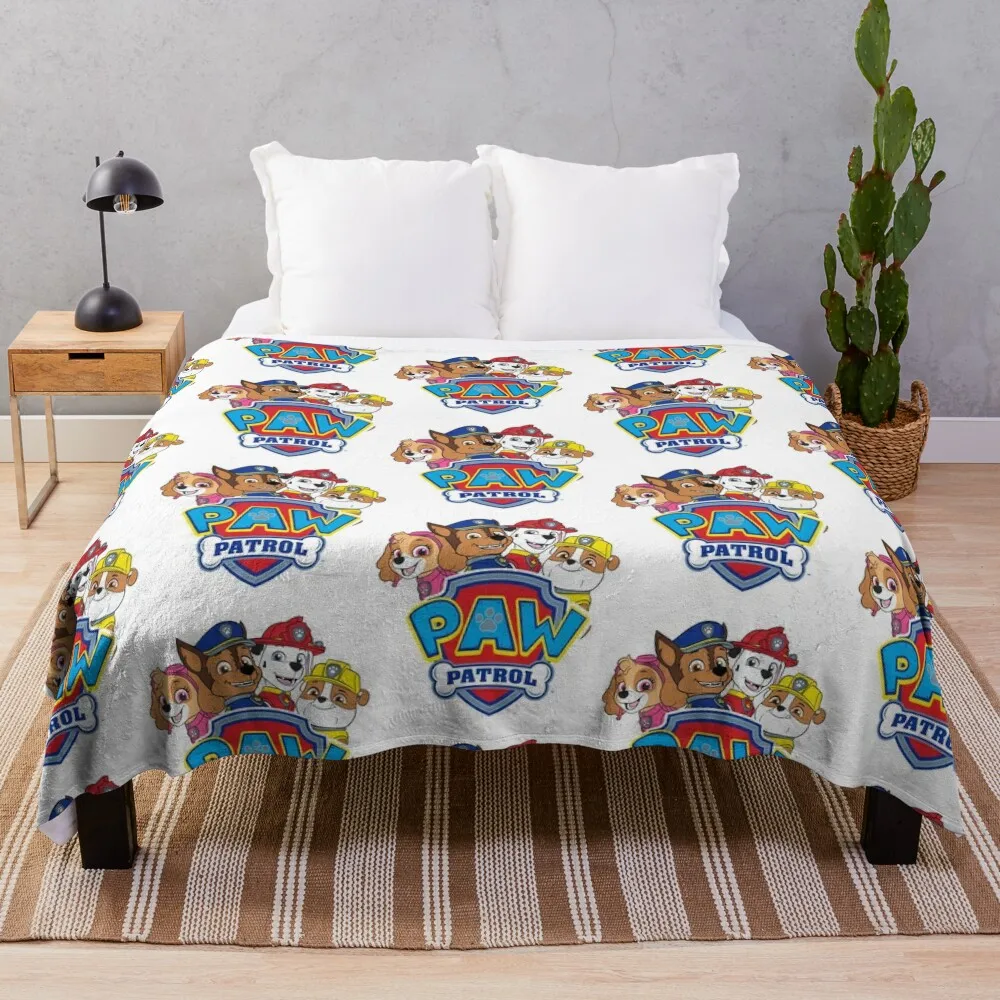 Logo Paw Patrol avec chiots essentiel Throw Blanket sofa bed Summer Quilt christmas decoration Blankets