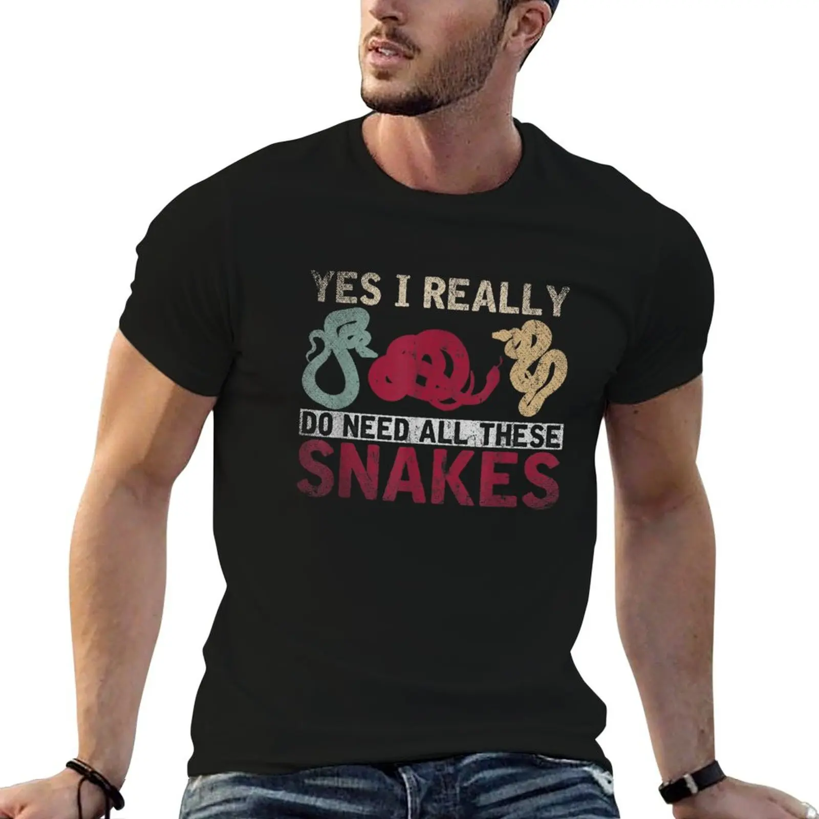 Reptile Pet Gift Yes I Really Do Need All These Snakes T-Shirt Summer Casual Loose T-Shirt
