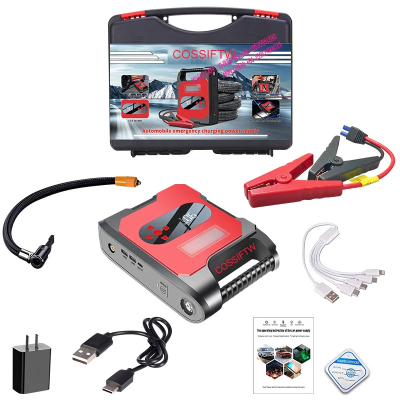 Multifunction 22000mah Car Jump Starter Battery Booster For Tyre Compressor Power Bank Portable Starters With Air Pump