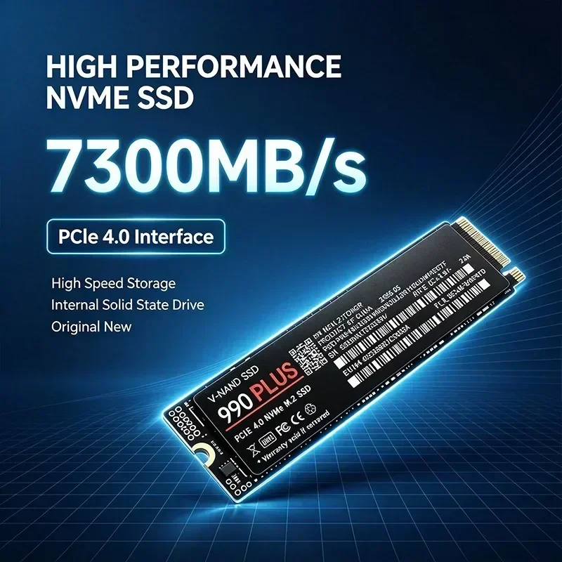 PCIe 4.0 NVMe M.2 2280 SSD 990 Plus New Up to 7300MB/s Read Speed Solid State Drive 2TB/4TB for PS5 Gaming Laptop & Desktop PC