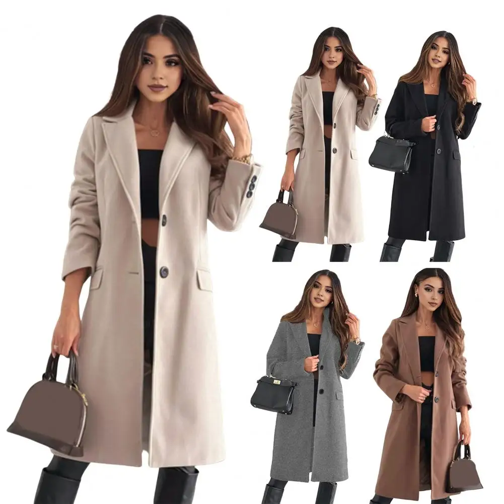 

2025 Autumn New Fashion Tongle Style Slim Fit Long Casual Coat Chic Lapel Button Long Sleeve Coat Outerwear Mujer