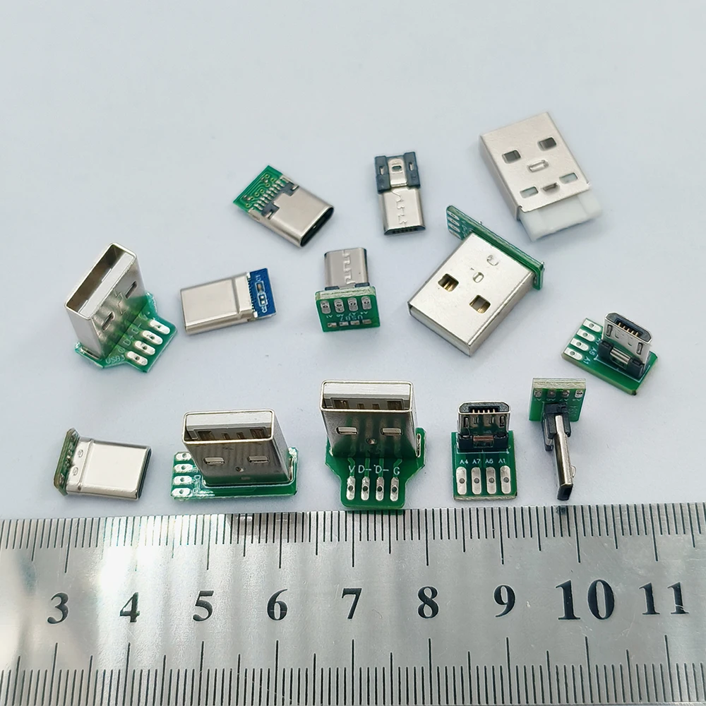 5 Stück USB 2.0 Micro-USB Typ-C Adapter Oben Unten Links Rechts Gerader Kopf DIY Benutzerdefinierter L-förmiger Winkel 90 Grad Schnittstelle Stecker Buchse – Detail 3