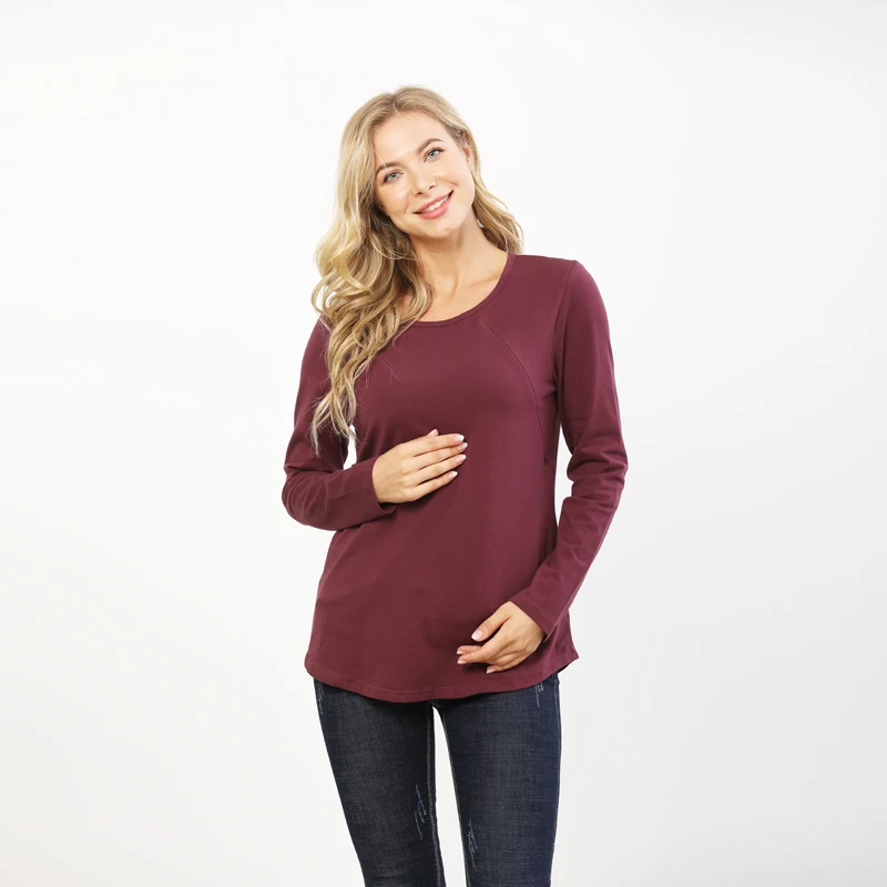 Big Size Long Sleeve Maternity Clothes Breastfeeding Clothes Tops For Pregnant Women Nursing Top Maternity T-shirt Autumn Winter 11 S8997d476c5d24e608d71152651c83899H