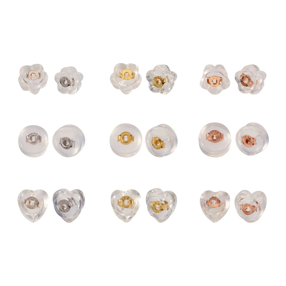 Pandahall 27 Pairs Silicone Ear Nuts Clear Earring Backs For DIY Handmade Jewelry Making Earrings Accessories Mixed Color