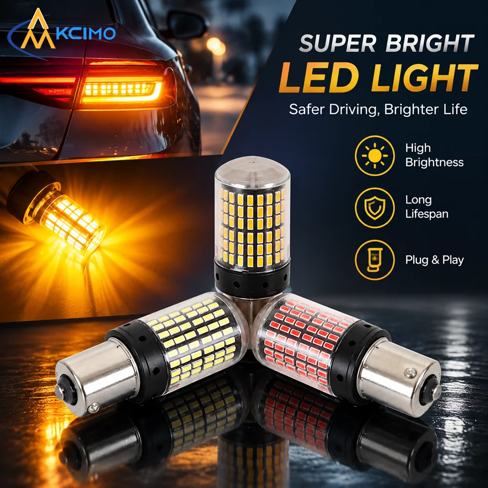 2Pcs Multi-Function Multi-Base LED Bulbs, CANBUS Error-Free Anti-Flicker Lamps for Car Exterior Signal Lighting Upgrade