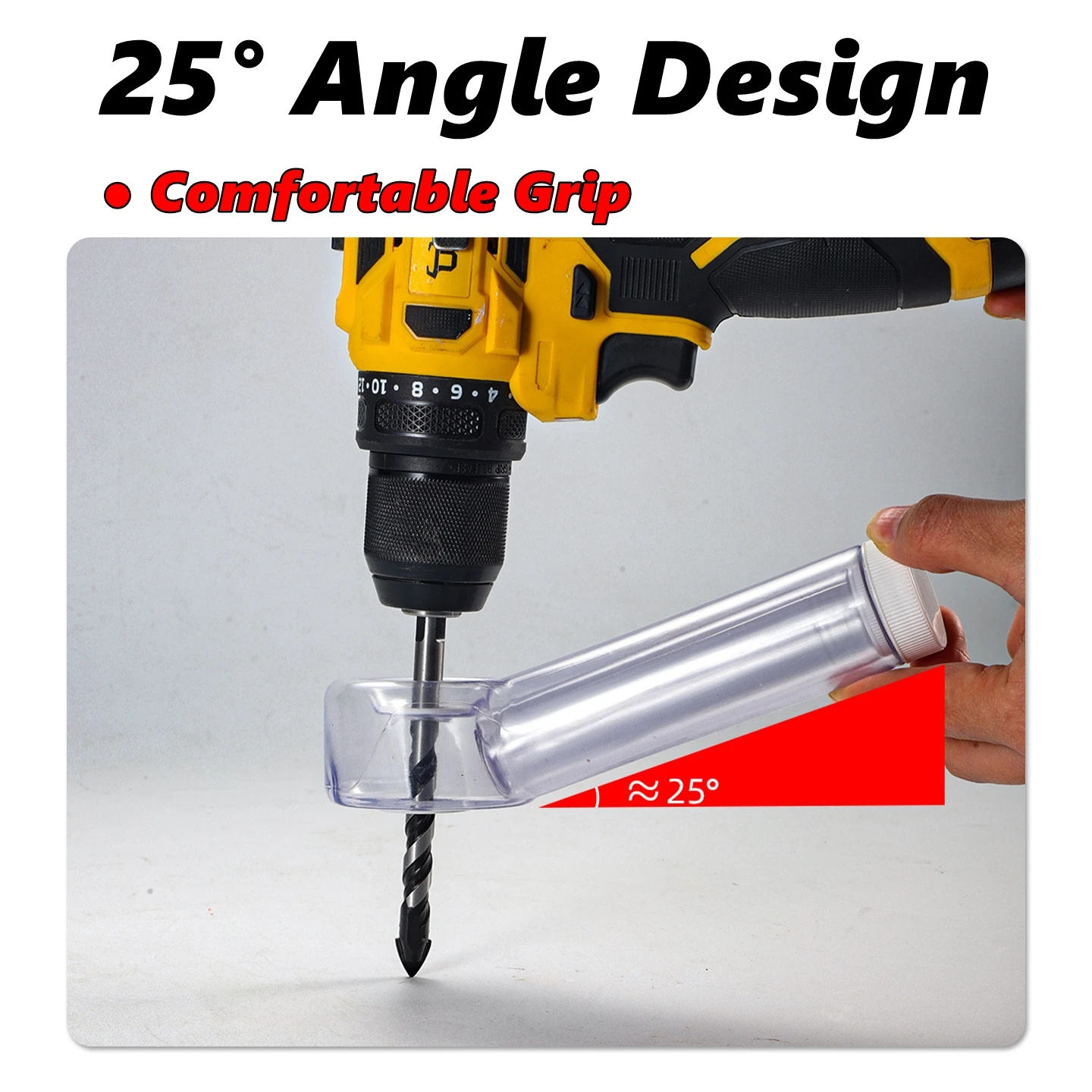 Rotating Nozzle Drill Dust Collection Box with Rotating Tilt System, Made of Plastic Material, Ergonomic and Efficient Design