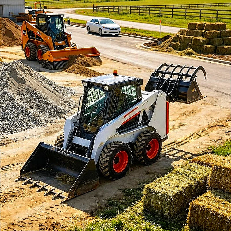 Skid Steer Loader & Compact Track Loader 760lb ROC 25hp Hydraulic for Residential Landscape Yard Grading Mulch Moving Customized