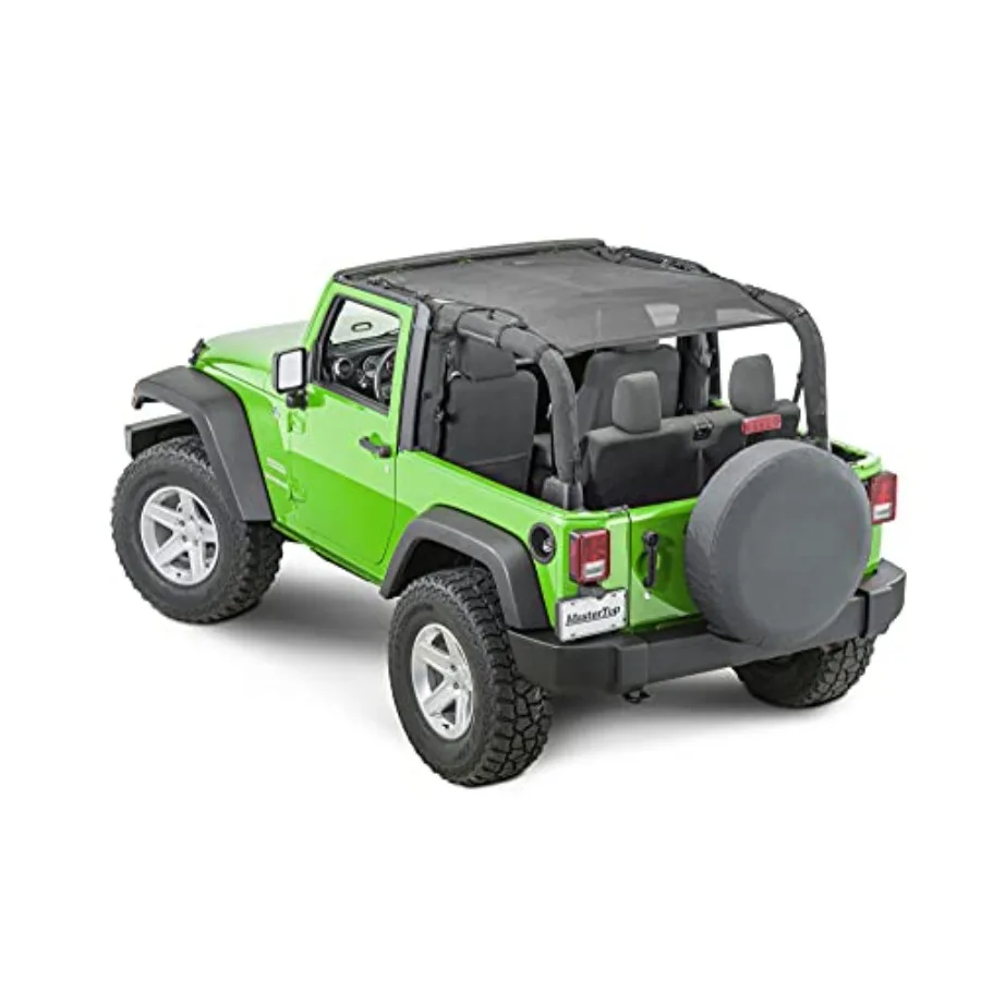 

Солнцезащитный тент ShadeMaker Mesh Bimini - черный - полноразмерный - подходит для Jeep Wrangler JK 2-дверный 2007-2018 - блокирует УФ-лучи и ветер