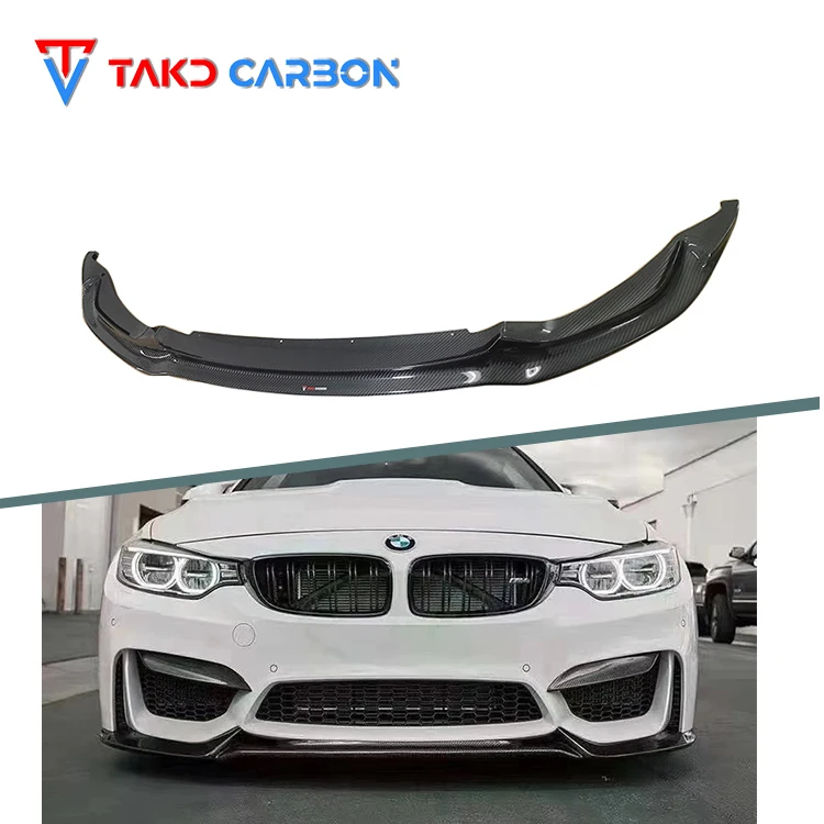 

TAKD Carbon Dry Carbon Fiber 3K Twill Glossy Finish F80 F82 Carbon Front Bumper Lip for bmws M3/M4 F80/F82