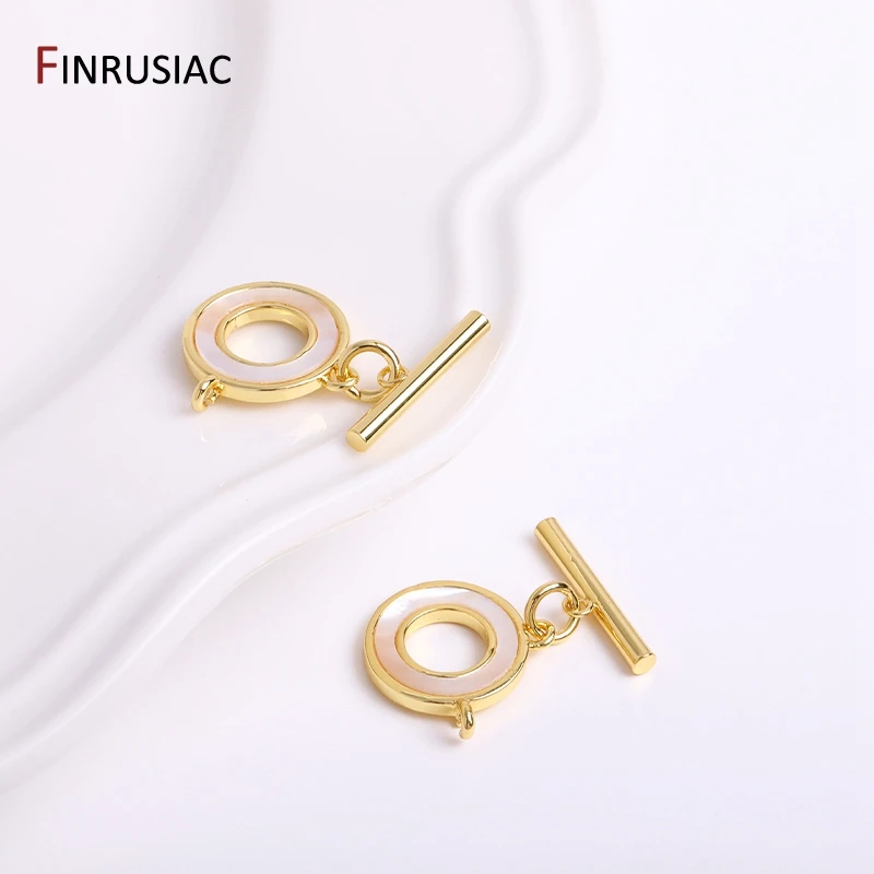 DIY Jewelry Making Supplies 14K Gold Plated Shell OT Clasps Toggle Clasps Connector For Bracelet Necklace Making Supplies