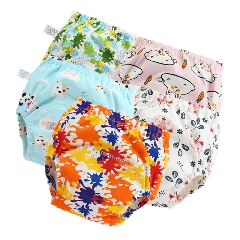 

35pc/Lot Waterproof Cloth Diapers Reusable Toolder Nappies Baby Underwear Cotton Training Pants Panties