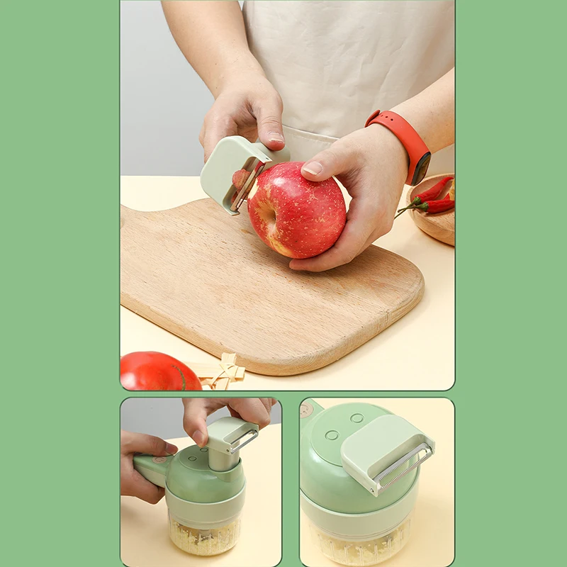 Electric vegetable cutter, kitchen household garlic mixer, wireless multifunctional electric cooking and food supplement, garlic
