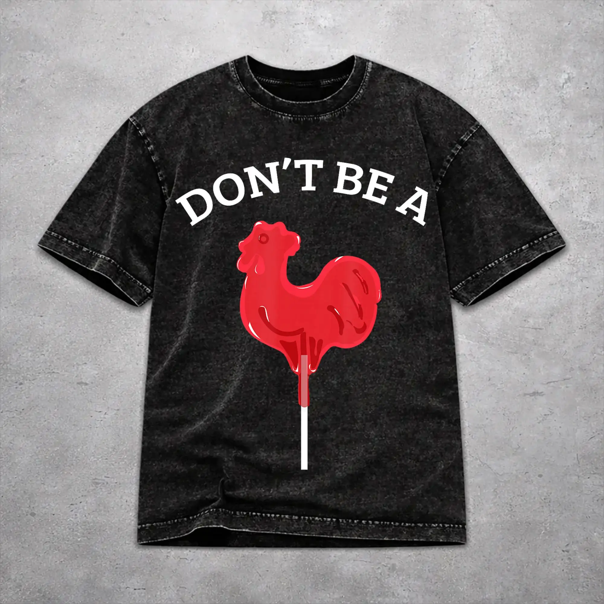 Don't Be A Sucker Funny Chicken Meme Washed T Shirt Casual Harajuku for Men Women  Hiphop T-Shirts Tee 100% Cotton