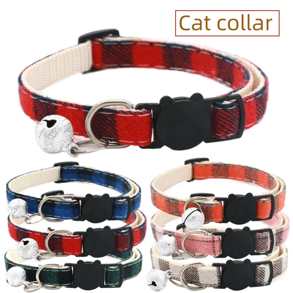 Cat Collar Colors Reflective Breakaway Neck Ring Necklace Bell Pet Products Safety Elastic Adjustable with Soft Material