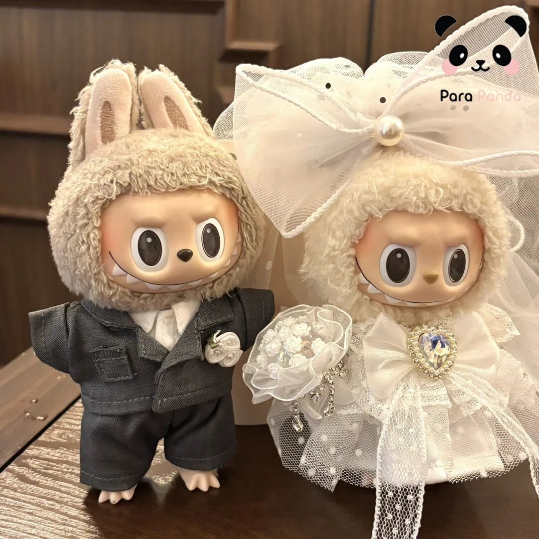 

Labubu Wedding Outfit Dress & Suit Elegant Bridal Gown and Tuxedo Clothes for Labubu Gen 1/2/3 High-Quality Doll Clothes Decor