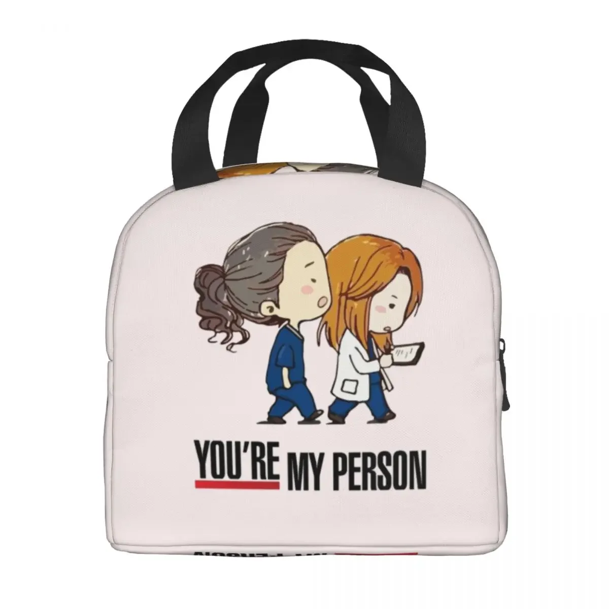 You Are My Person Grey Anatomy Lunch Bag Leakproof Picnic Thermal Cooler Insulated Lunch Box For Women Kids Tote Bags