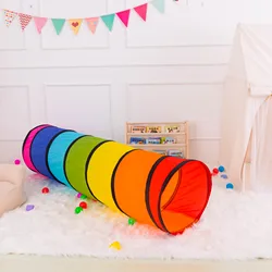 Portable Rainbow Children's Tent Crawling Tunnel Kids Little House Play House Tipi Tent Indoor Toy Tube Baby Crawling Games Tent
