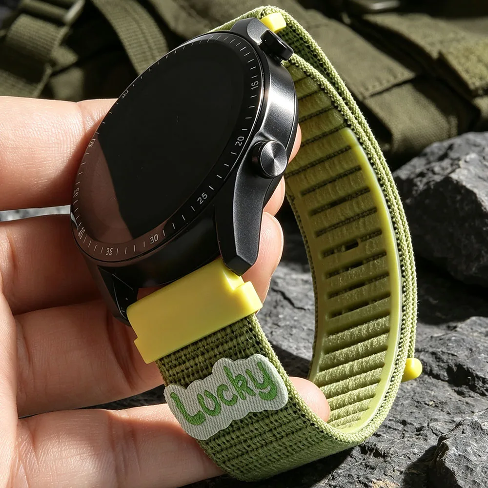 20/22mm Loop Lucky Quick Release Nylon Band For Huawei Watch GT 7/6/5/4/3 Xiaomi Redmi Watch S 5 4 3 2 Samsung Galaxy Strap