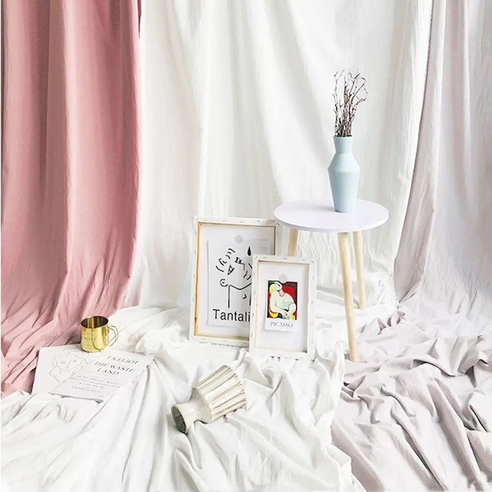 Gray Background Decoration Tablecloths Props White Cloth Backgrounds Backdrop Cotton Cloth Backdrop Cloth Photography Backdrops