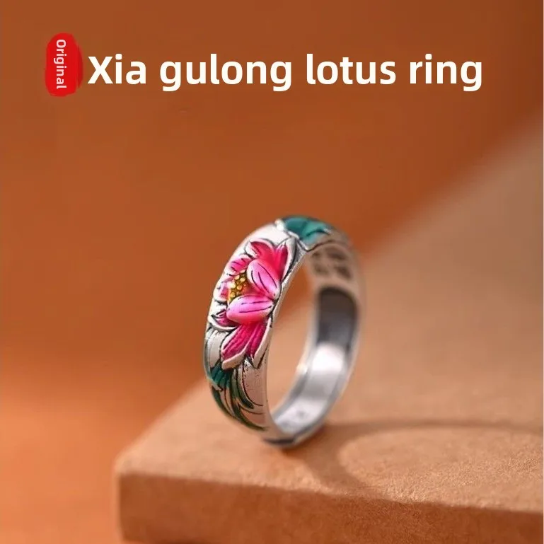 anel-aberto-sex-de-luxo-com-design-original-de-flor-de-lotus-esmaltada-estilo-Etnico-mata-e-moderno-com-avacao