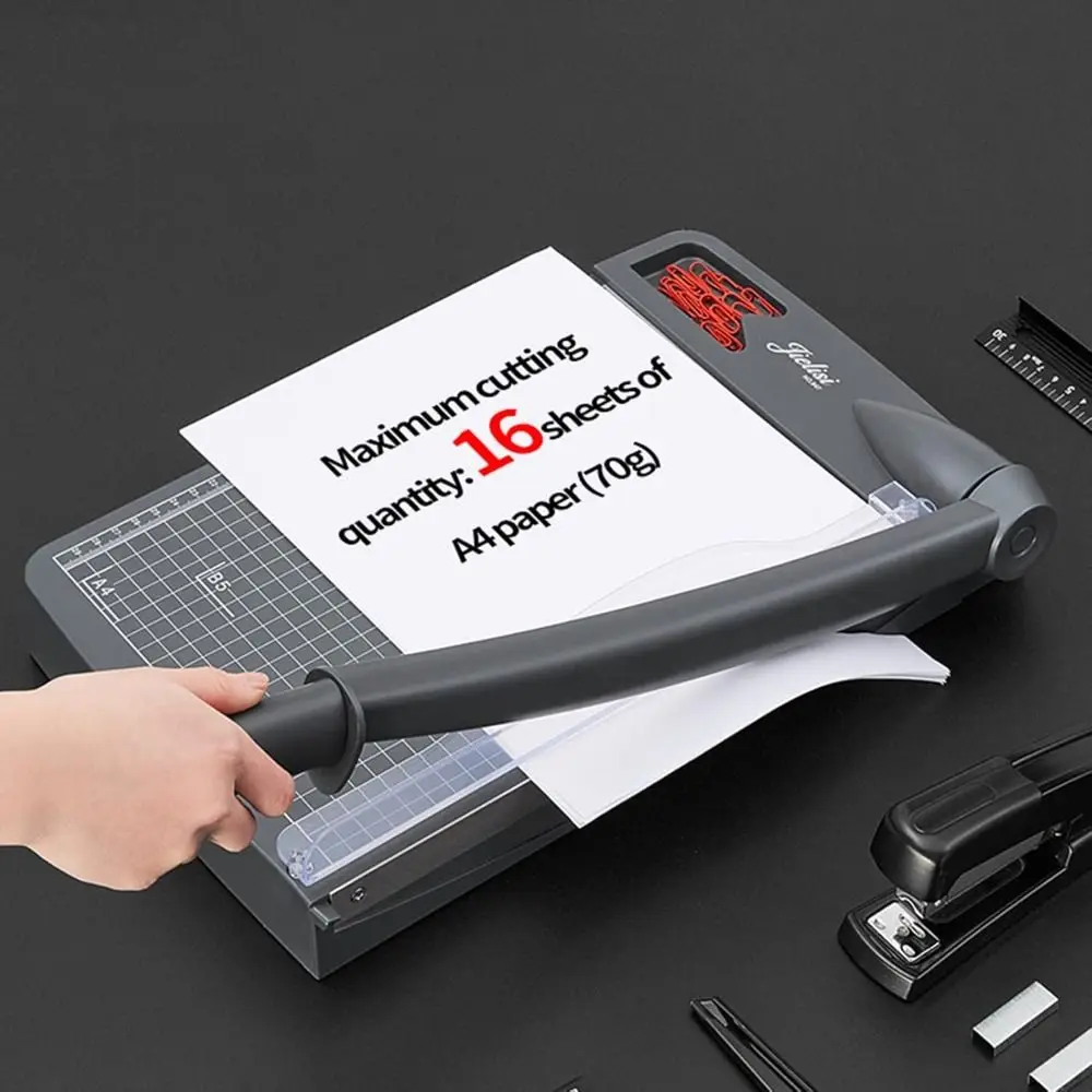 Length Desktop Mini Paper Trimmer Dark Gray with Security Cutter Head Guillotine Cutter Premium Accurate Scale