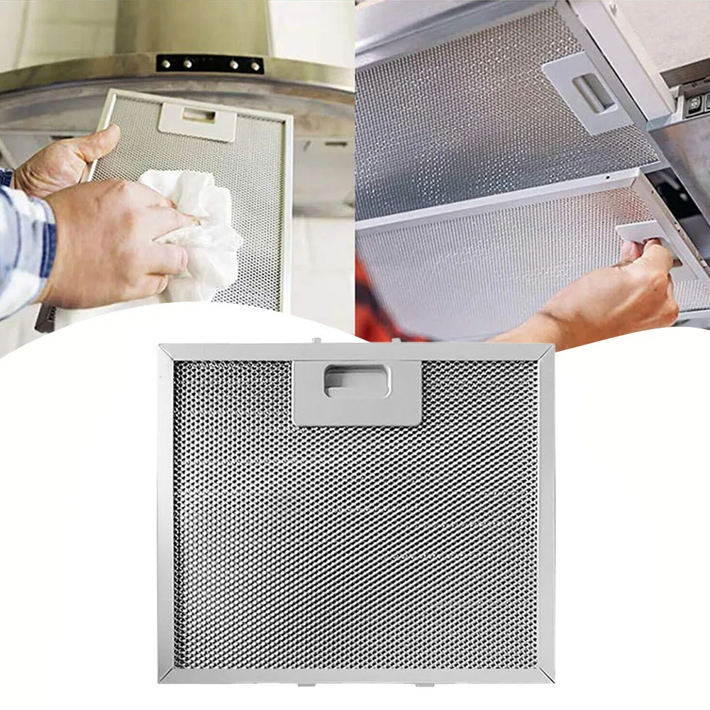 

Silver Cooker Hood Filters Metal Mesh Extractor Vent Filter 400 X 300 X 9mm Range Hood Grease Filter Heating Cooling Vents Parts