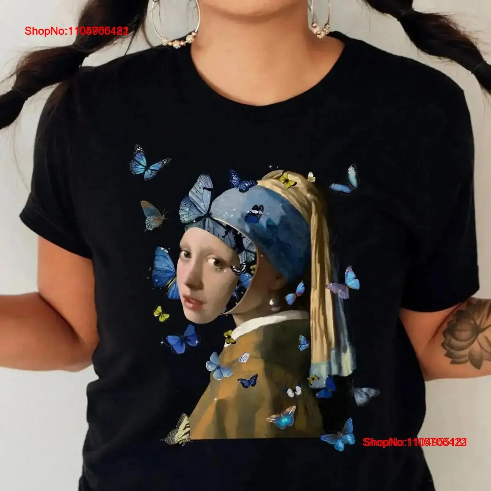 Girl with a Pearl Earring T Shirt Johannes Vermeer Art Lover Collage Painting History Digital vintage Washed Casual Stylish