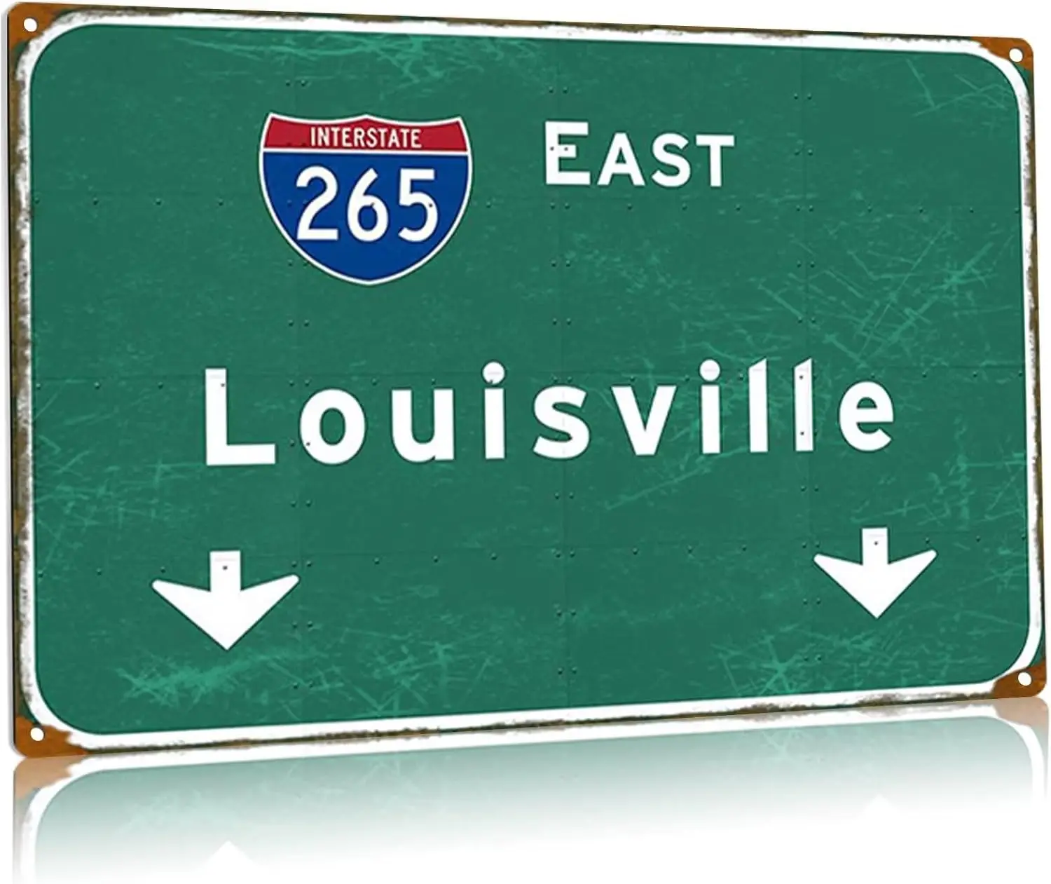 Metal Tin Sign Retro East Louisville Interstate 265 Road Signage Highway Direction Indication Signage Bar Club Restaurant Cafe W