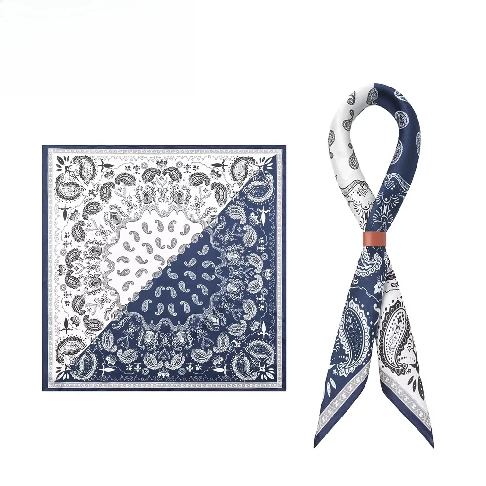 

Винтажный мужской шарф из тутового шелка с пряжкой, узор «Пейсли», маленький квадратный платок, британский шарф с узором «Цветы кешью»