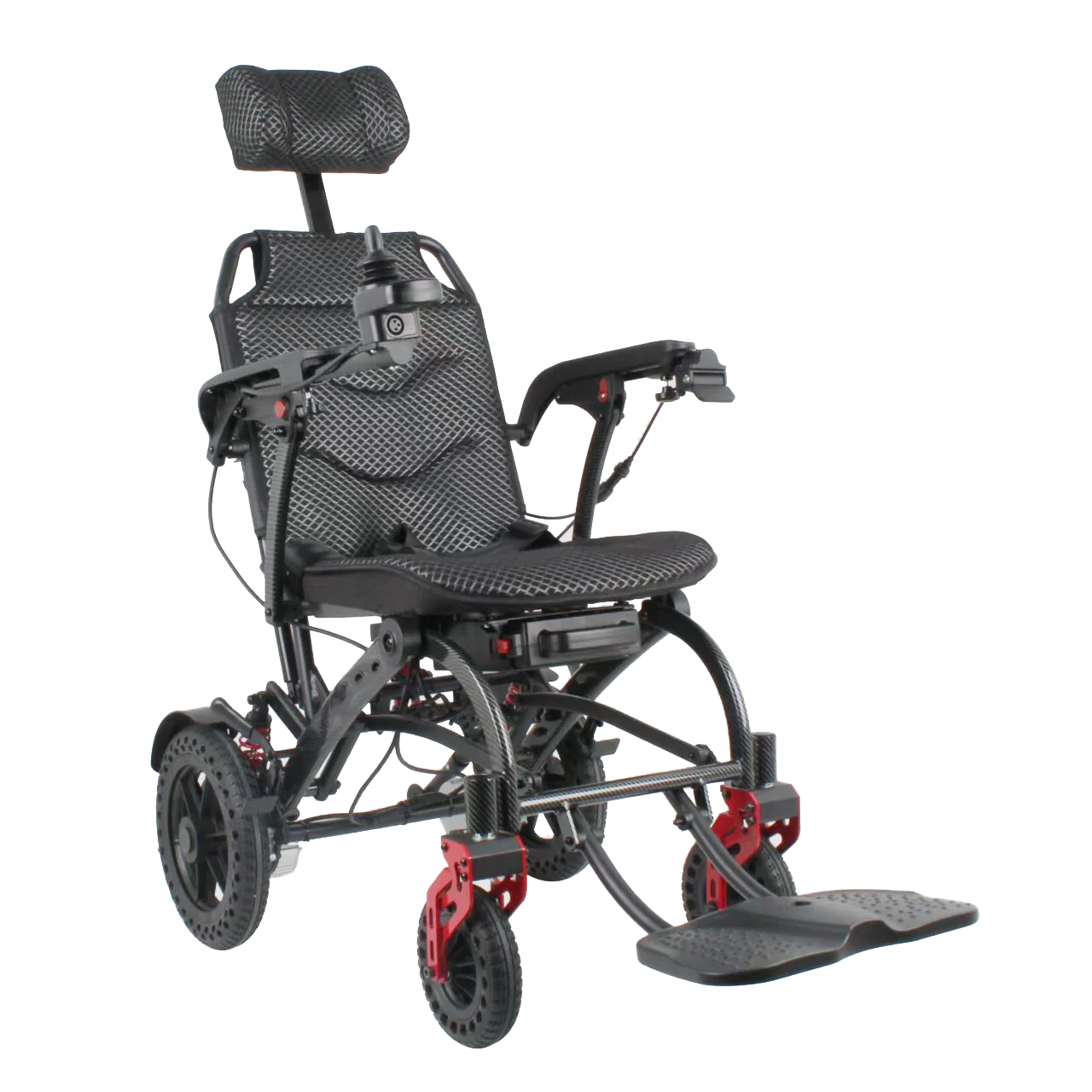 Alloy folding electric wheelchair, suitable for elderly people with fractures or paralysis, featuring shock absorption