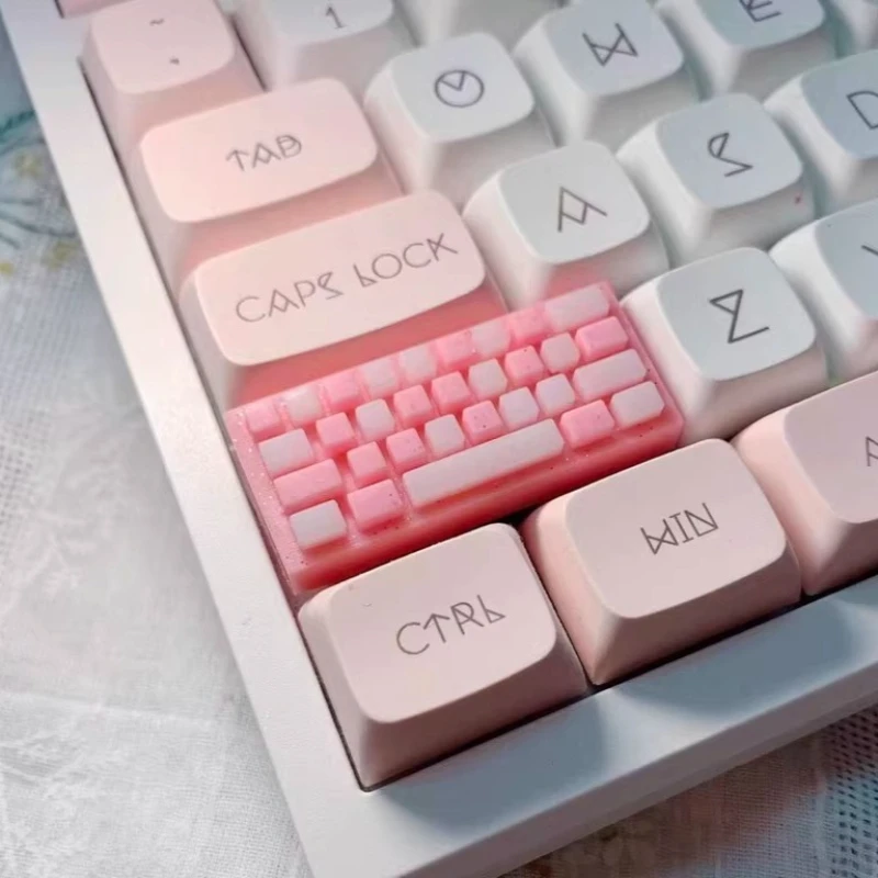 

Набор кейкапов Enter Shift Key в розово-синей тематике, 3D-кейкапы из смолы 2.25u, оригинальные, ручной работы, для механических клавиатур