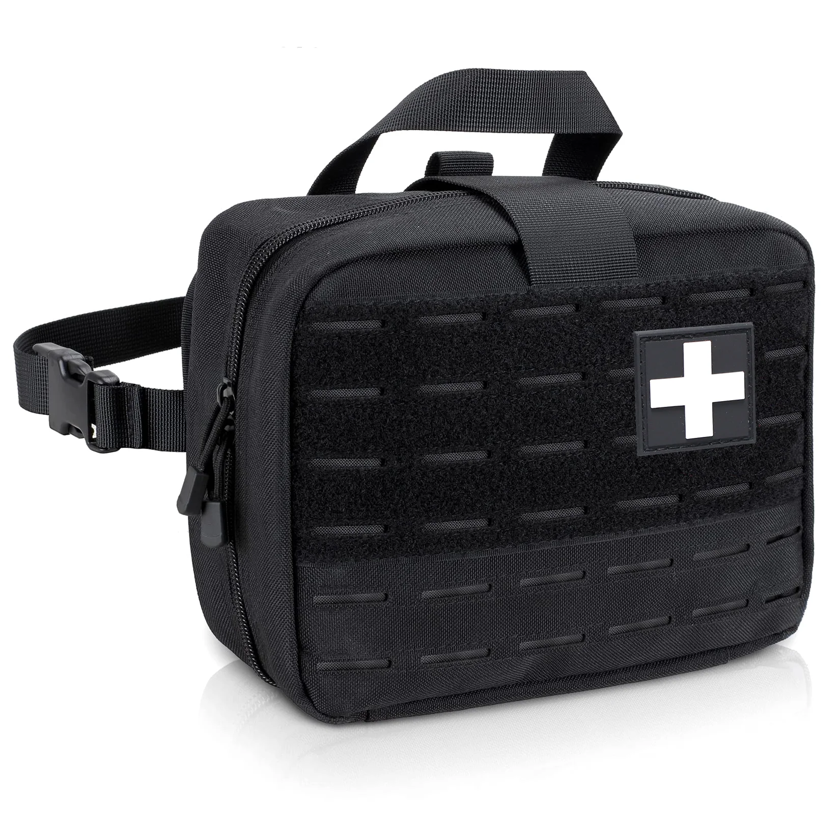Taktische Molle-Medizintasche – verbesserte Größe, IFAK-Tasche mit großem Fassungsvermögen, abnehmbarer Schnellverschluss und Kopfstützenhalterung