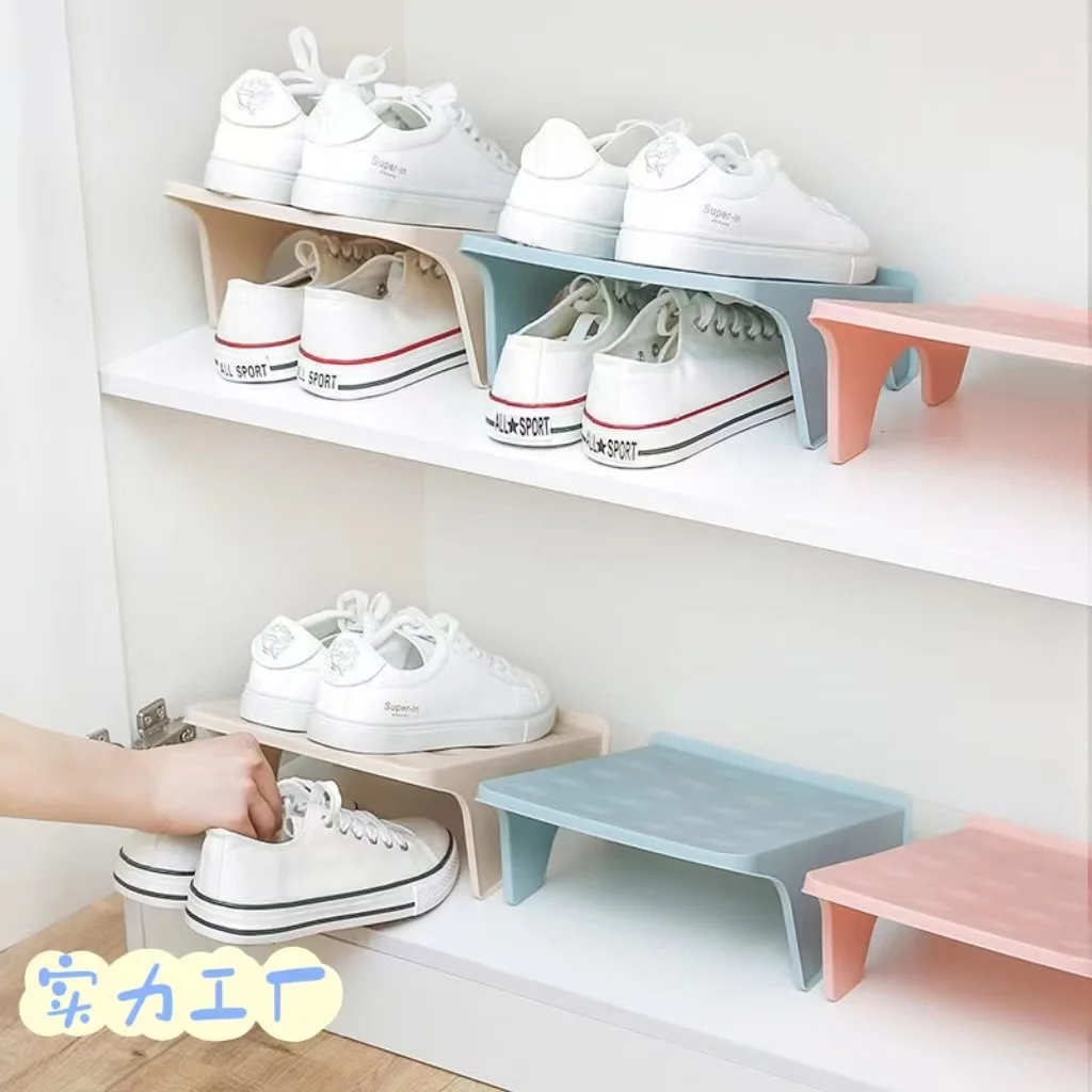 Economy Shoe Storage Rack Shoe Rack Household Storage Shoes Save Space Shelf Double Support Plastic Integrated Simple Space