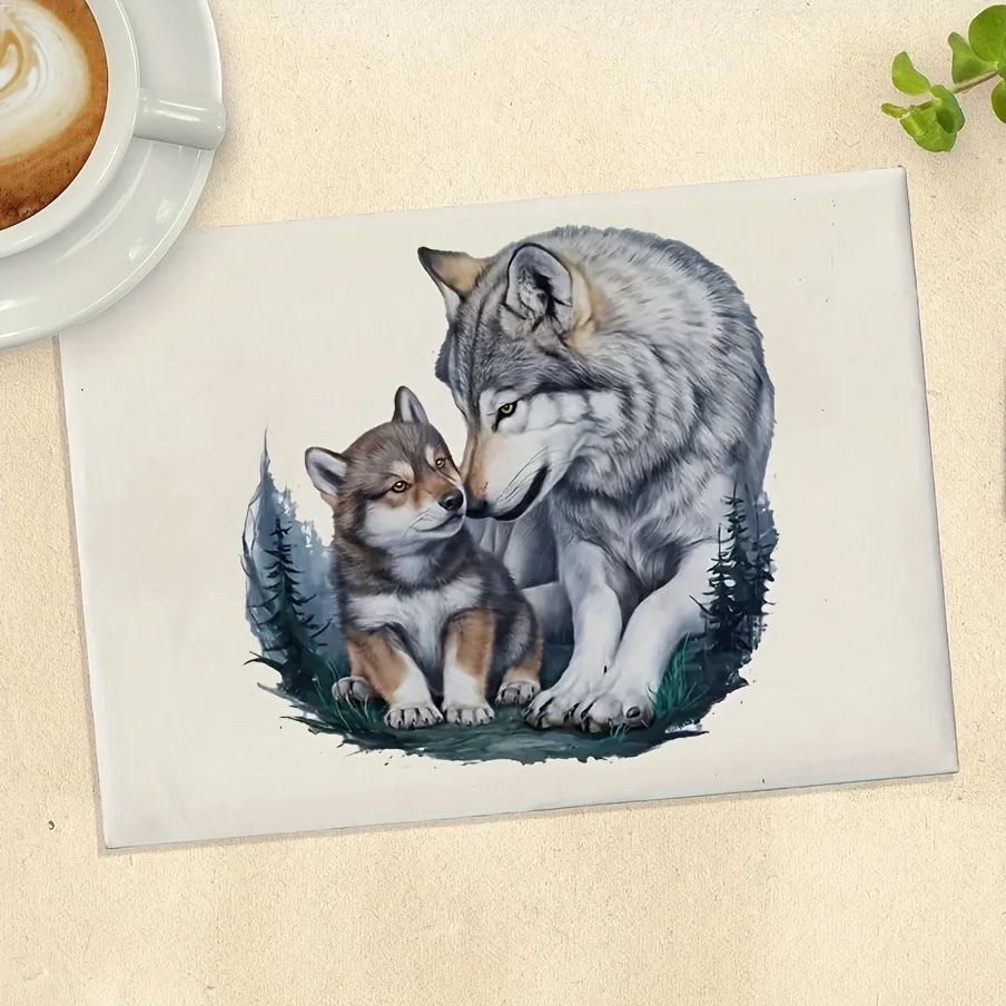 Mother Wolf And Cub Waterproof Vinyl Sticker Decal For Car Truck Phone Motorcycle Laptop Water Bottle Wall Cup Decor
