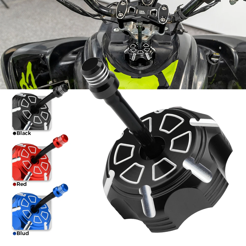 Aluminum ATV Compatible with Yamaha Raptor 700R 700 2006-2024 Grizzly 125 RT100 TTR110 Gas Fuel Petrol Tank Cap Cover Billet