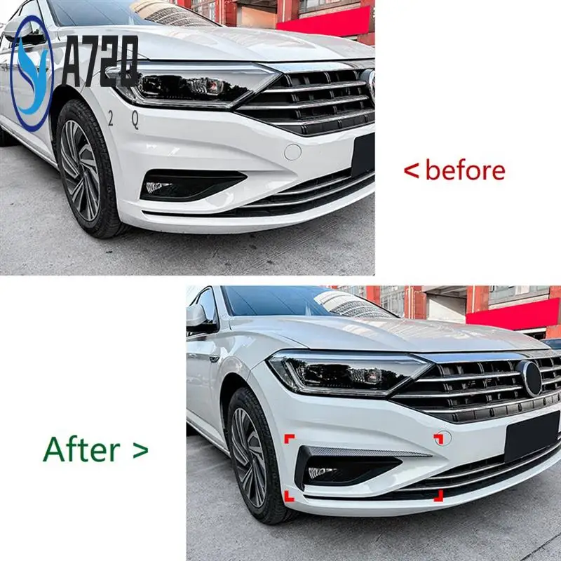

A72Q-2Pcs Car Front Bumper Splitter Spoiler Decorative Trims Fog Light Canard For VW Jetta MK7 2019-2021