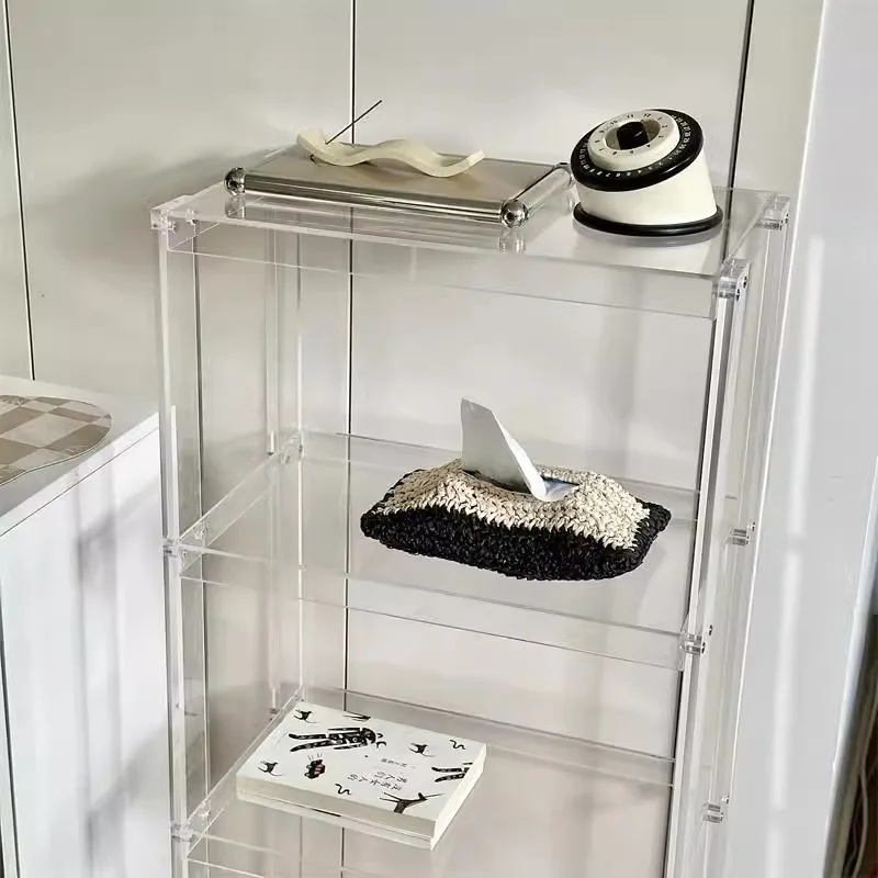 Acrylregal Badezimmer Badezimmerregal transparenter Boden mehrschichtiges Lagerregal Display Wohnzimmer Schlafzimmer Bücherregal