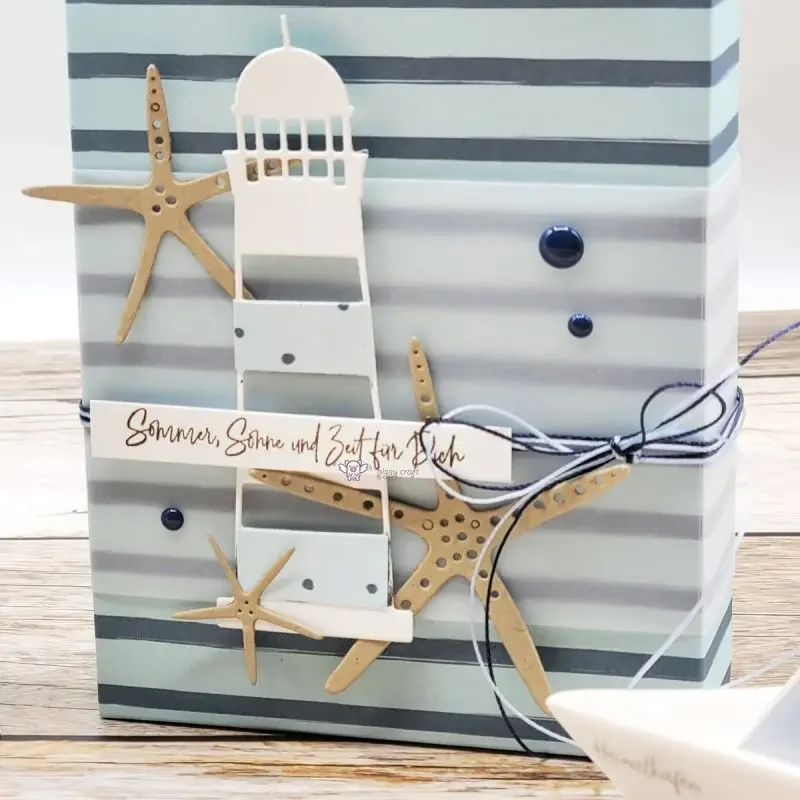 Piggy Craft metal cutting dies cut die mold Sea Lighthouse Scrapbook paper craft knife mould blade punch stencils dies