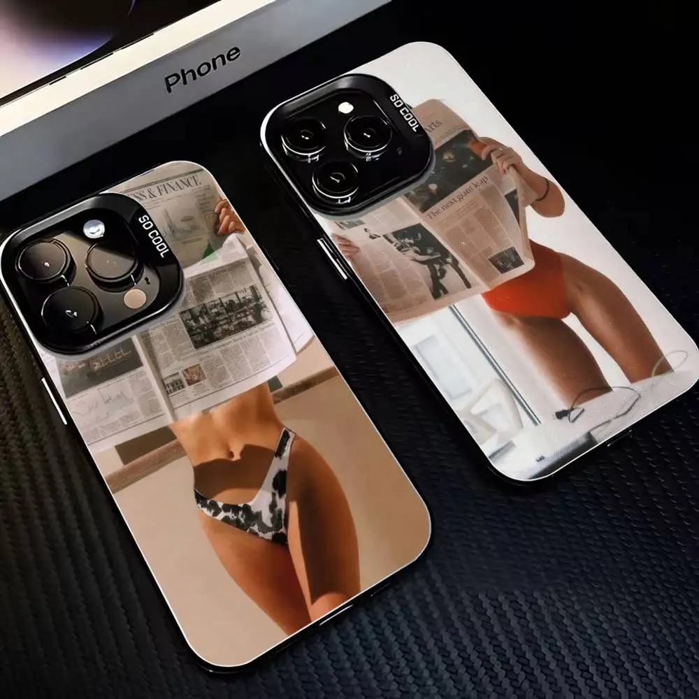 

Newspaper in the face Phone Case For iPhone17,16,15,14,13,12,11 Plus,Pro Max Black Matte Shockproof Cover
