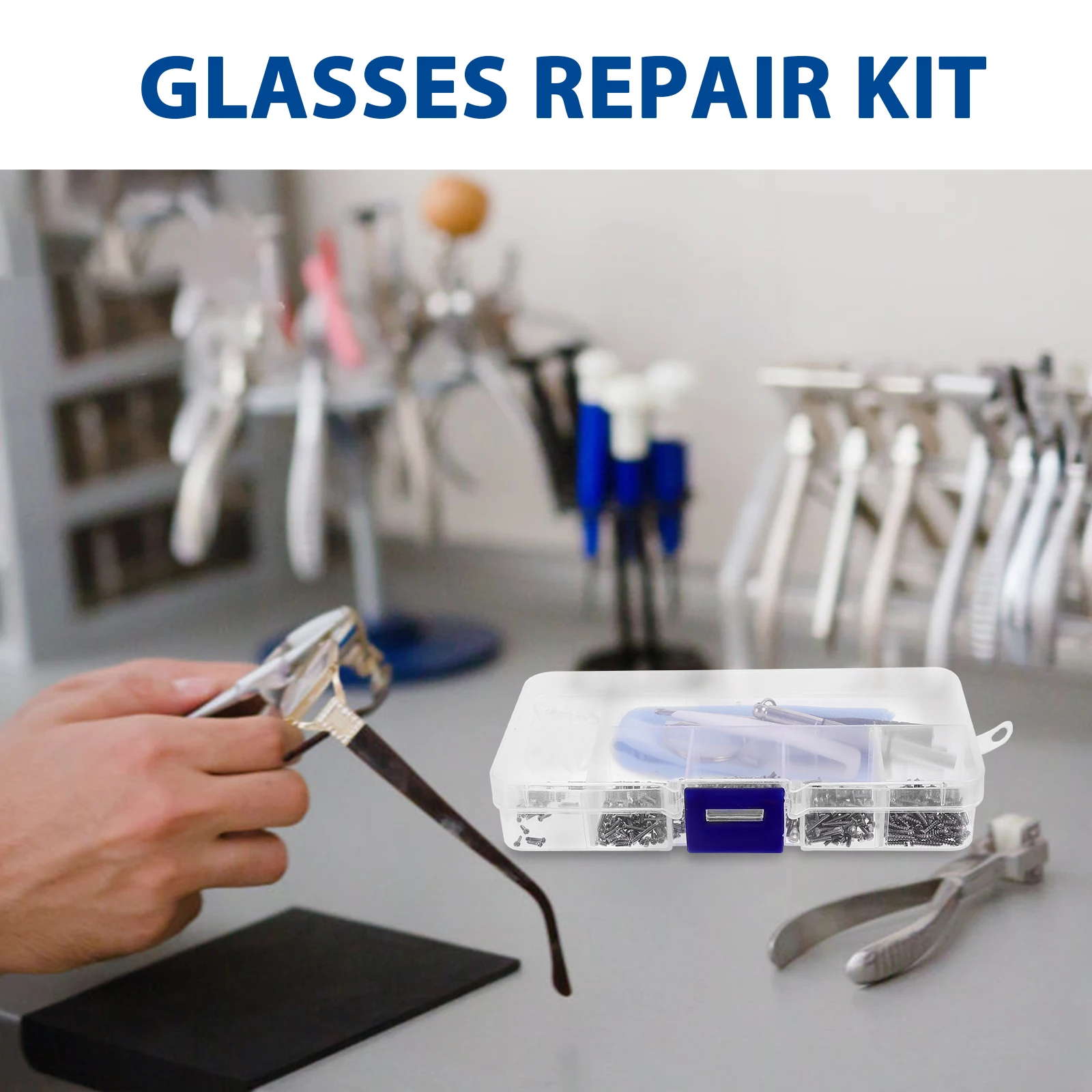 

1 set Glasses Frame Repair Kit Premium Screwdriver Anti-Slip Nose Pads Stainless Steel Durable Tools Accessories for Eyeglasses