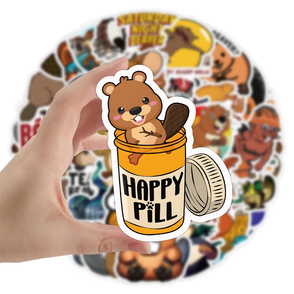 

10/30/52pcs Cartoon Beaver Animal Stickers Funny Anime Sticker for Guitar Suitcase Motorcycle Skateboard Laptop Kids Toy Decals