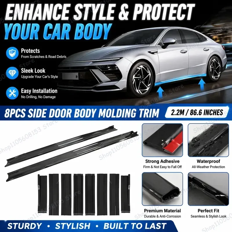For Hyundai Sonata DN8 2021 2022 2023 2024 2025 2026 Aerodynamic Side Skirt Extension Lip Racing Spoiler Kit Car Styling