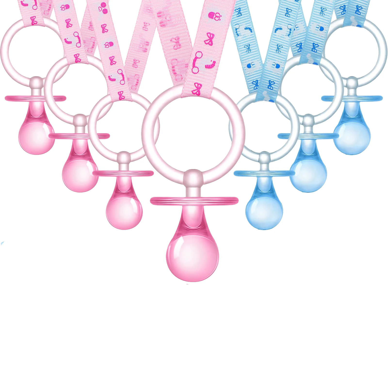 8/12Pcs Baby Shower Supplies Baby Pacifier Necklace Gender Reveal Party Decoration Gift for Expectant Mothers