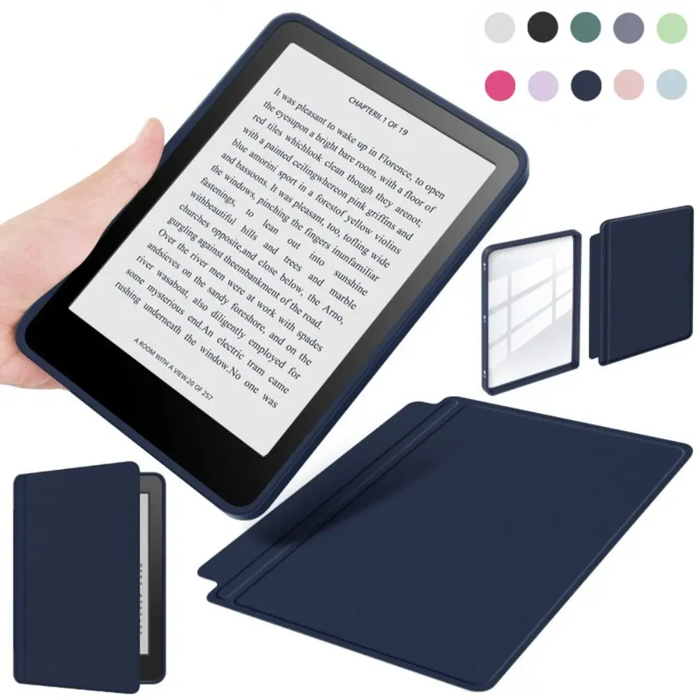 Auto Wake/Sleep 6 inch e-Reader Case Magnetic Acrylic Detachable Cover Transparent for Kindle 2024/2022 11th Generation