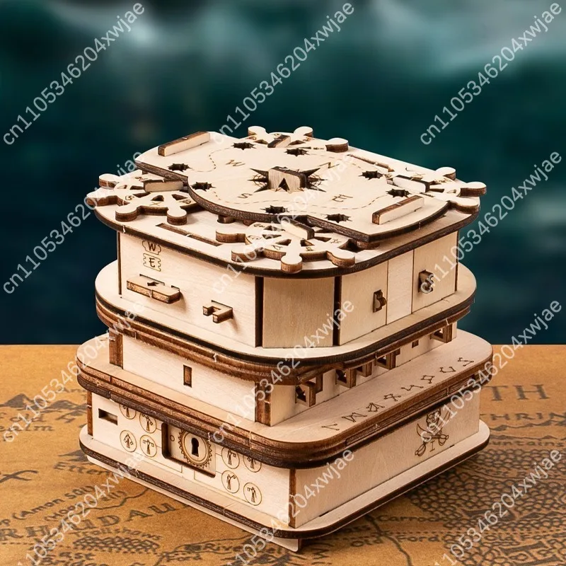Davy Jones Secret Puzzle Box 3D Mechanical Assembly Box 10 Level Hard Brain Teaser Escape Decryption Toy