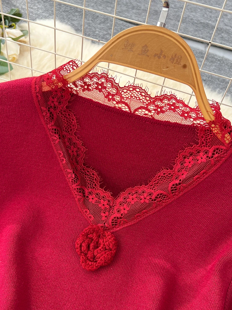 Vrouwen Franse Jurk Gebreide Herfst Winter O-hals Lange mouwen Knop Elastisch Eenvoudig Ontwerp Mid-lengte Vrouwelijke Vestidos DS214