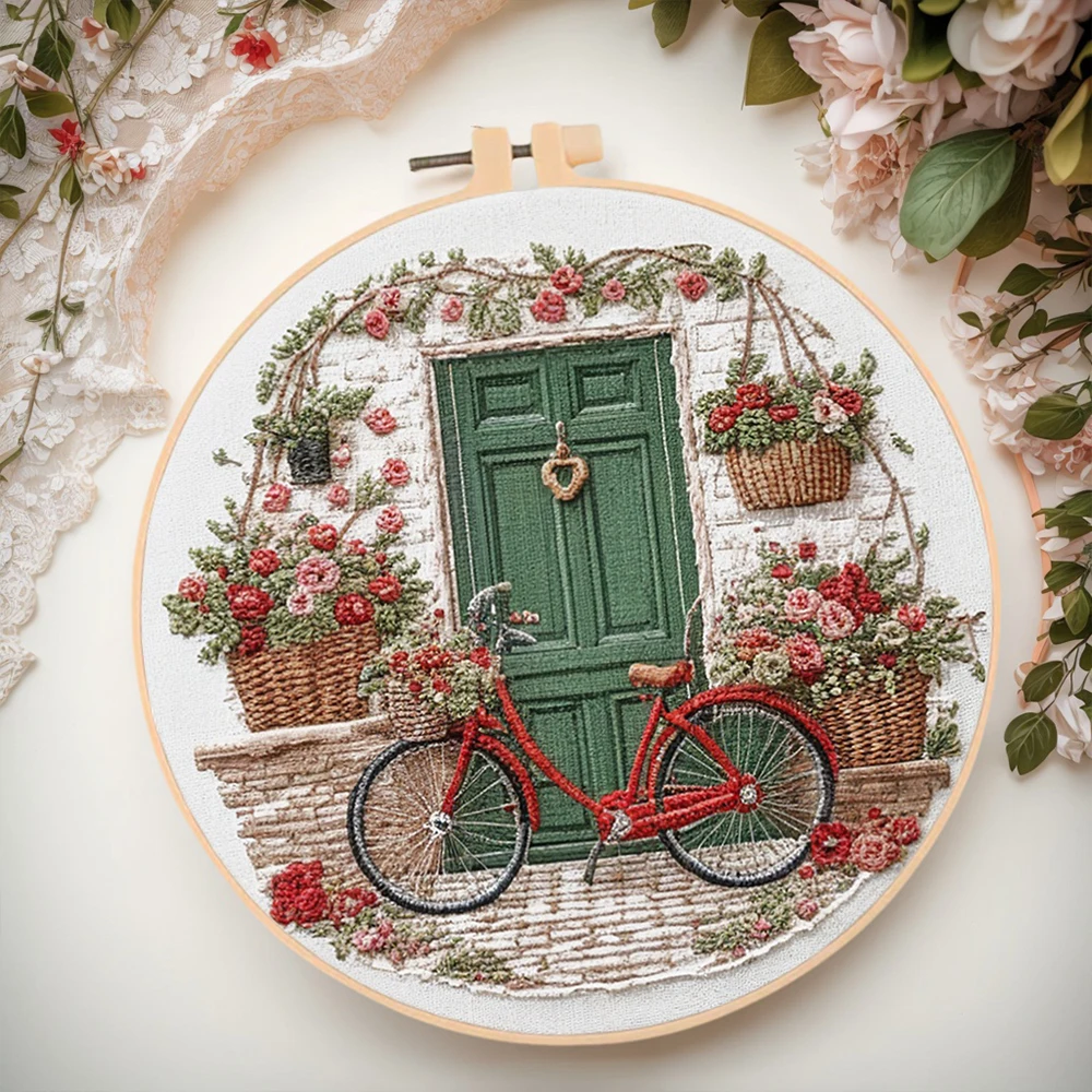 Embroidery Design Patterns Flowers - طقم تطريز إيفرشاين مع إطار، بنمط