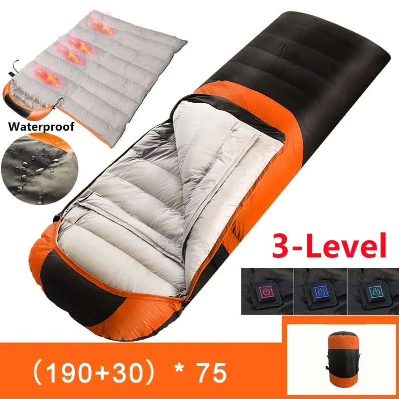 Camping Sleeping Bag Ultralight Waterproof  Warm Envelope Backpacking Sleeping Bags for Outdoor Traveling Hiking Heating Mat