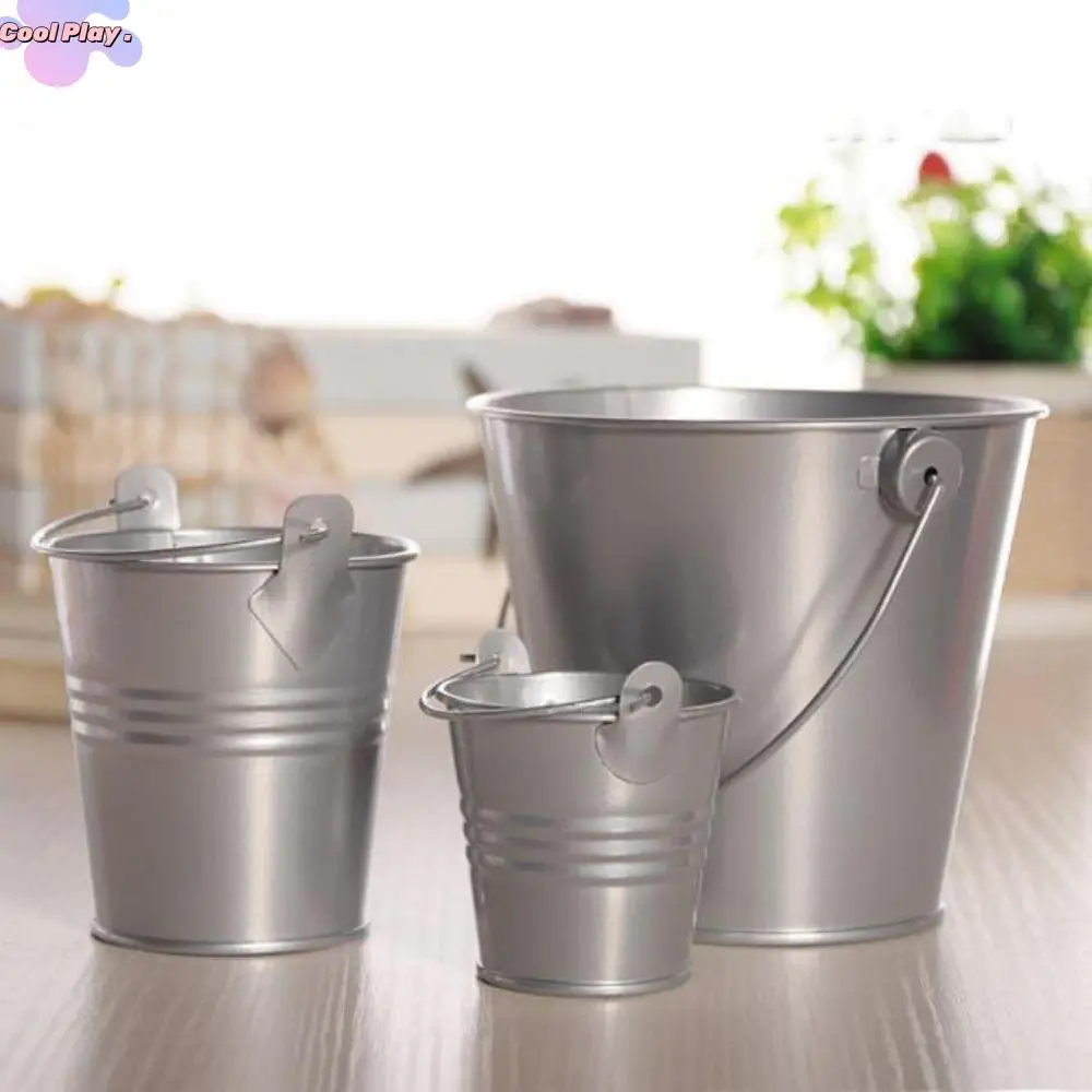 

Miniature Simulation Water Bucket Accessories Iron Dollhouse Mini Water Bucket 1/12/1/6 Simulation Kitchen Pretnd Play Bucket
